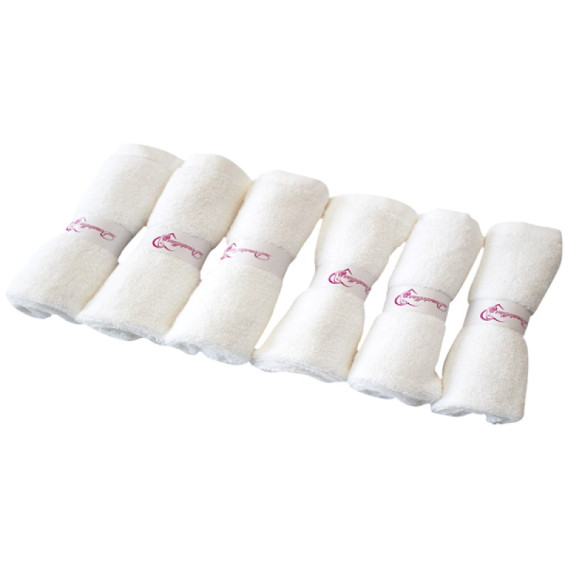 Bamboo White Washcloth 25x25 cm 6 Ultra-Soft washcloth for Sensitive and Delicate Skin